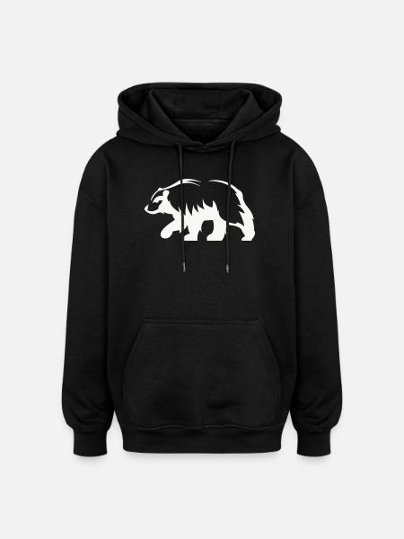 Silhouette d’ours - Sweat à capuche oversize unisexe - noir