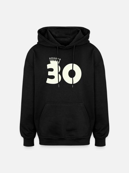 30_krone - Sweat à capuche oversize unisexe - noir
