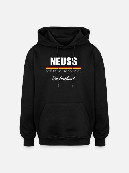 Neuss - Oversized Unisex Hoodie - Schwarz