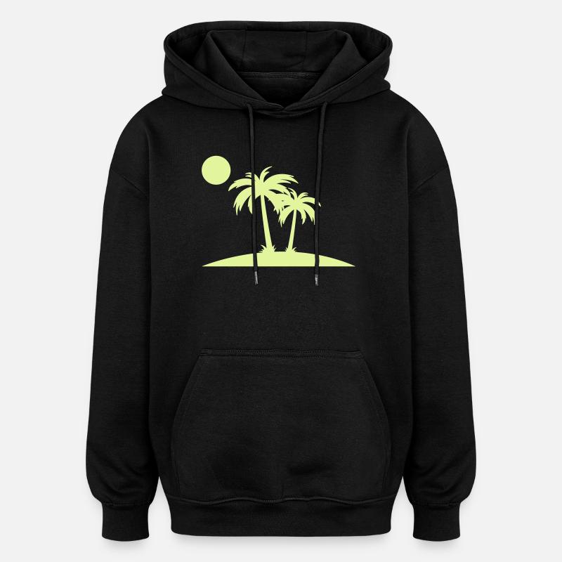 Palm Island au Cercle du Soleil - Sweat à capuche oversize unisexe - noir