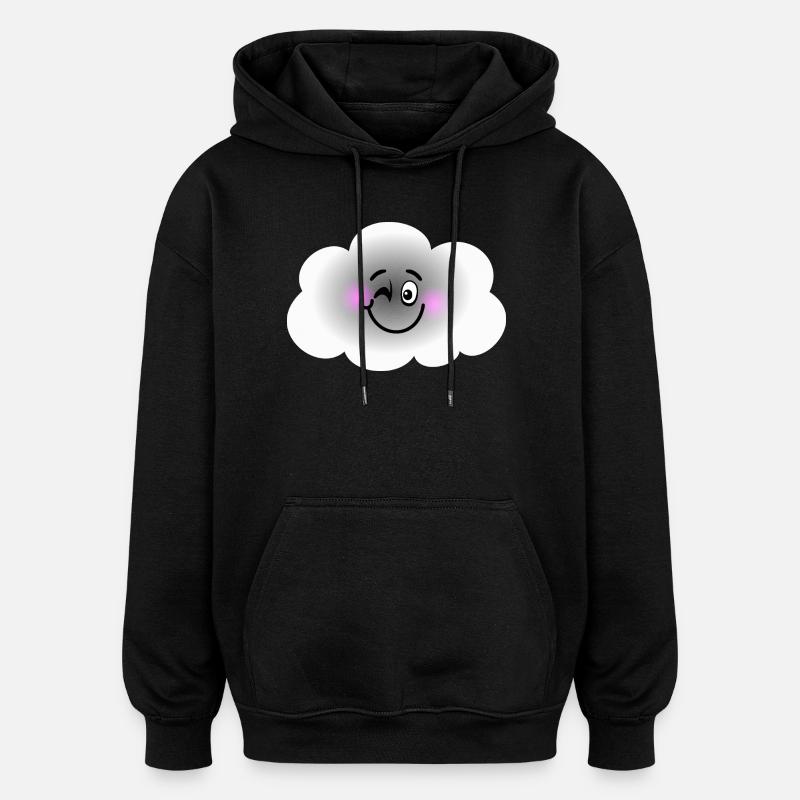 Glückliche Wolke - Oversized Unisex Hoodie - Schwarz