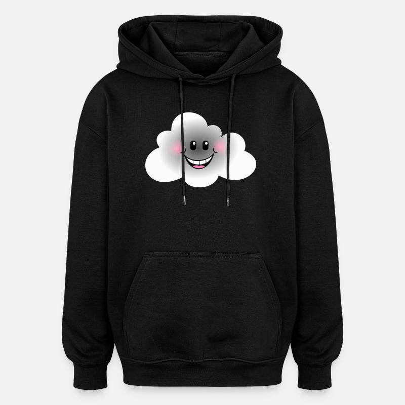 Happy Cloud - Oversized Unisex Hoodie - black