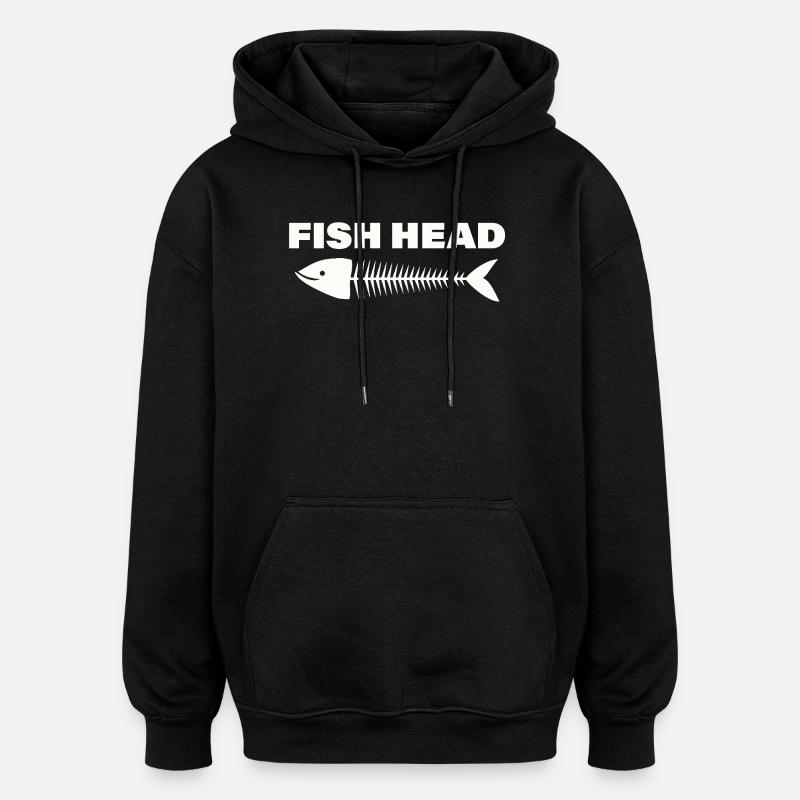 tête de poisson - Sweat à capuche oversize unisexe - noir