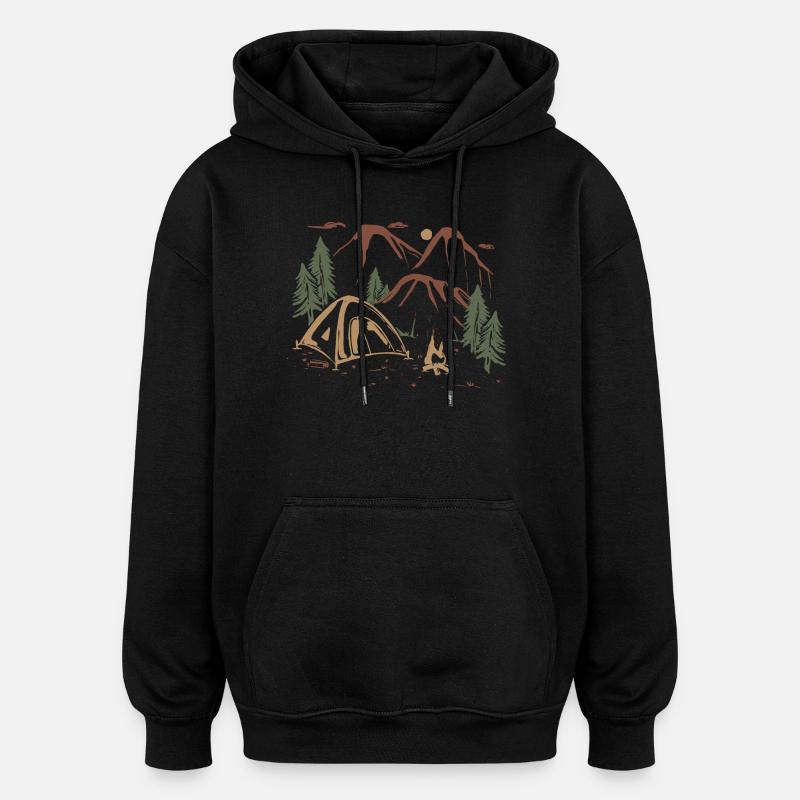 Backcountry Camp Night Sketch - Oversized luvtröja unisex - svart
