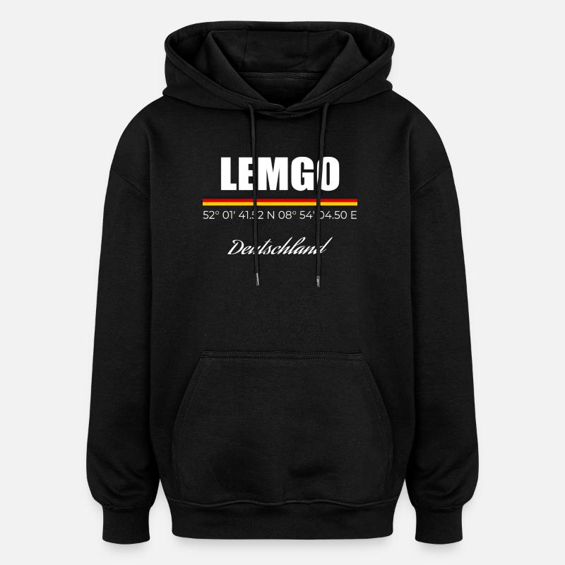 Lemgo - Oversized Unisex Hoodie - Schwarz