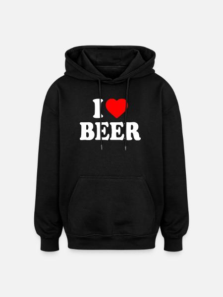 I love beer - Oversized Unisex Hoodie - black