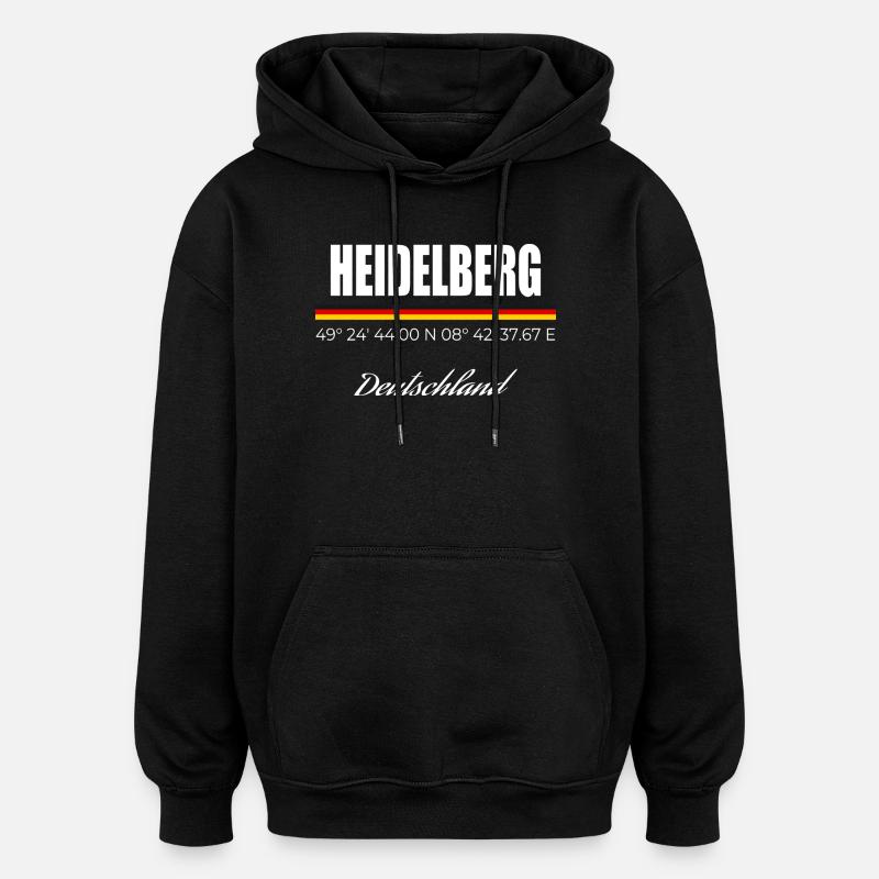 Heidelberg - Sweat à capuche oversize unisexe - noir