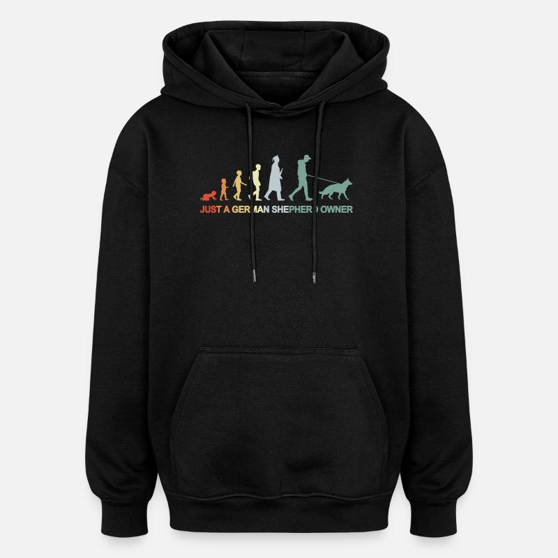 Evolution German Shepherd Owner - Oversized Unisex Hoodie - black