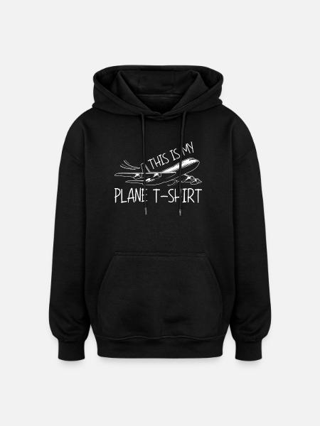 Airplane Flight Pilot Airplane Airline - Oversized Unisex Hoodie - black