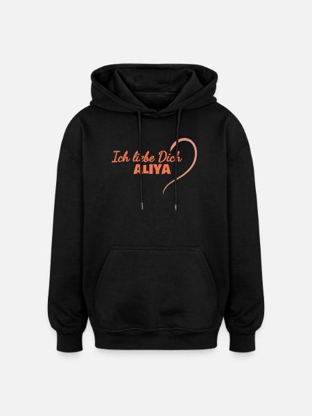 Aliya als Herz - Oversized Unisex Hoodie - Schwarz