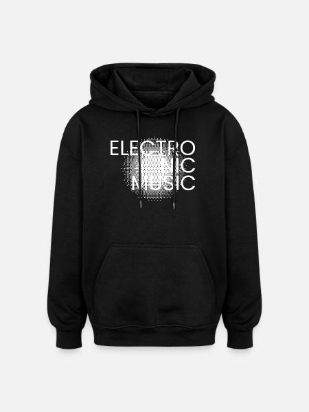 Electronic Music Poster - Oversized Unisex Hoodie - black