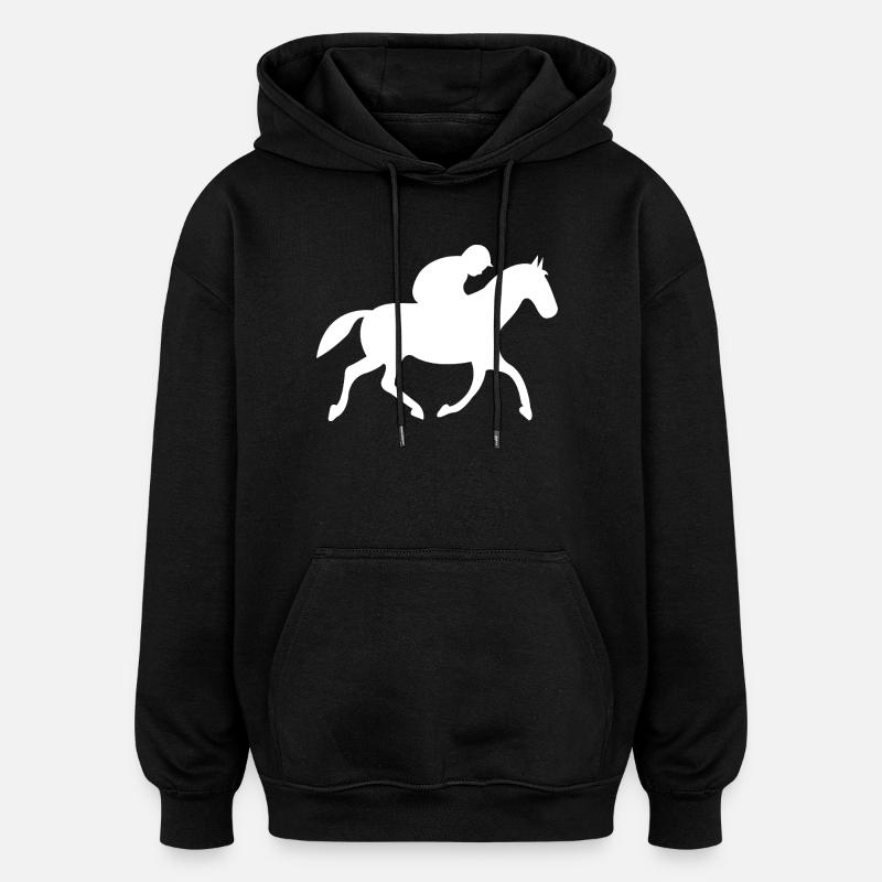 Chevaux - Sweat à capuche oversize unisexe - noir