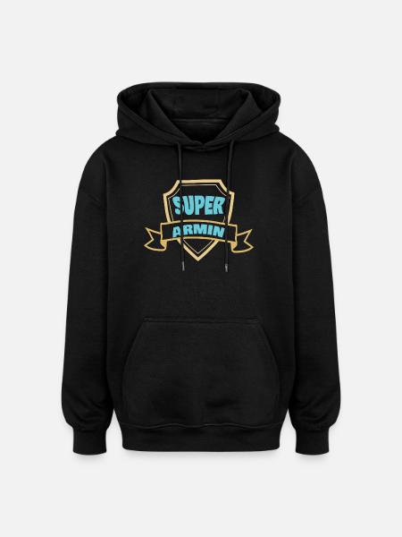 Super Armin Shield Badge - Oversized Unisex Hoodie - black