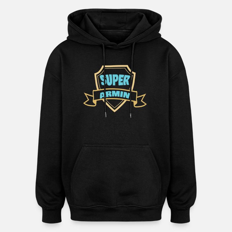 Insigne de Bouclier Super Armin - Sweat à capuche oversize unisexe - noir