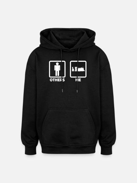 Railroad Stick Figure - Oversized Unisex Hoodie - black