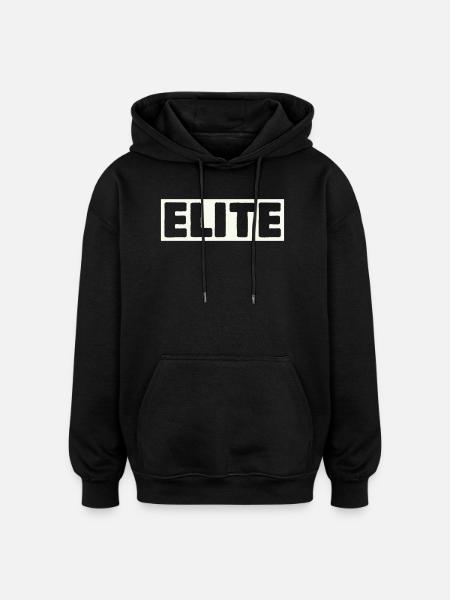 Elite Lettering Shirt - Oversized Unisex Hoodie - black