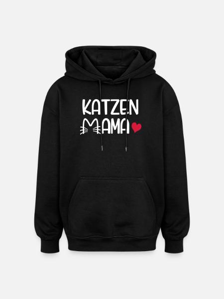 Katzen Mama - Oversized Unisex Hoodie - Schwarz