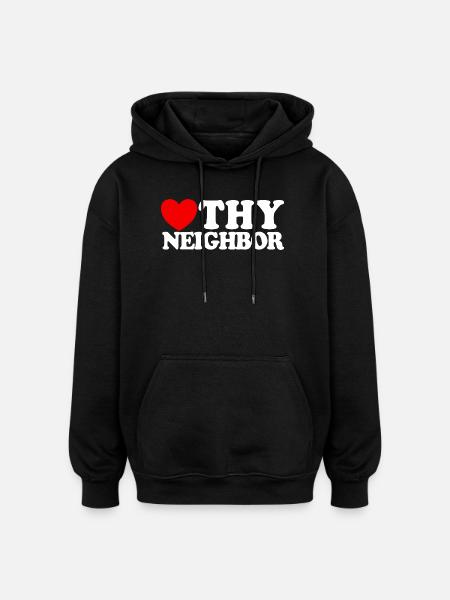 Elsk din næste – Kristen tro – Jesus - Oversize unisex hoodie - sort