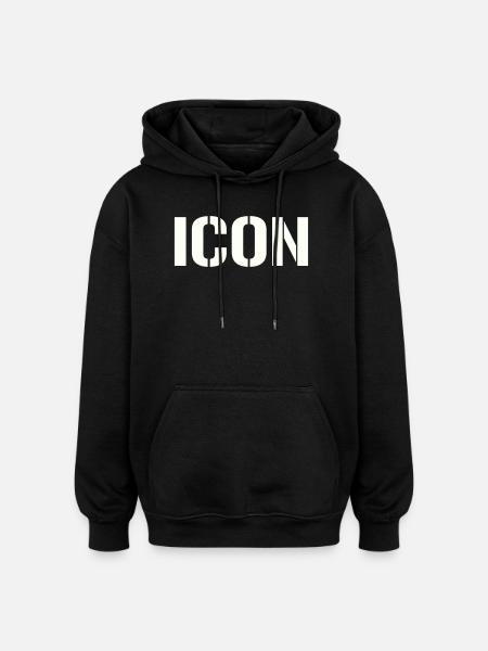 Icône - Sweat à capuche oversize unisexe - noir