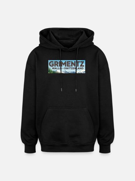 Grimentz Panorama Switzerland - Oversized Unisex Hoodie - black