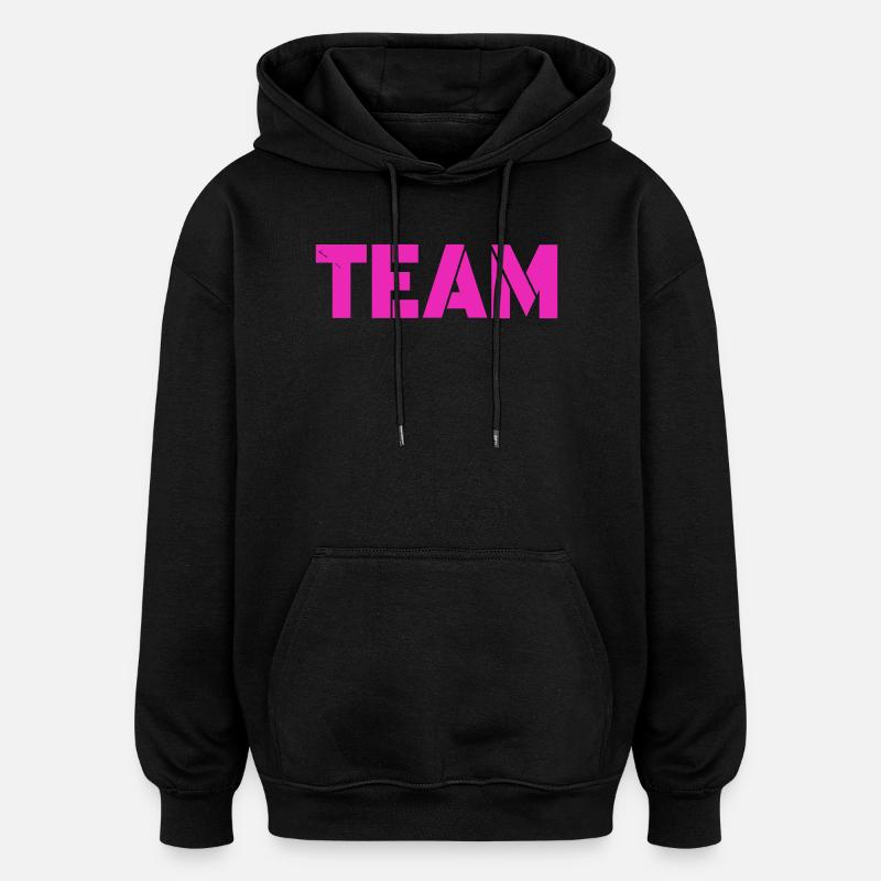 team_1 - Sweat à capuche oversize unisexe - noir