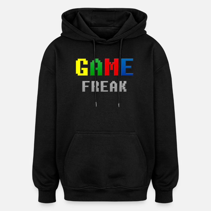 Thème rétro Pixel Game Freak - Sweat à capuche oversize unisexe - noir