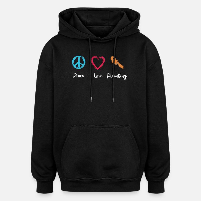 Paix Amour Plomberie - Sweat à capuche oversize unisexe - noir
