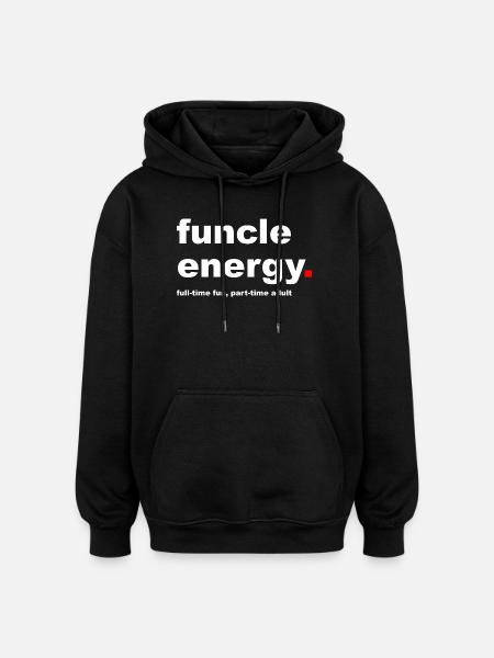 Funny Funcle Slogan - Oversized Unisex Hoodie - black