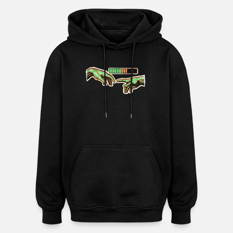Chargement de connexion humaine - Sweat à capuche oversize unisexe - noir