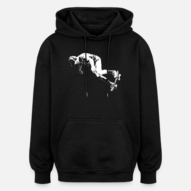 Patineur - Sweat à capuche oversize unisexe - noir