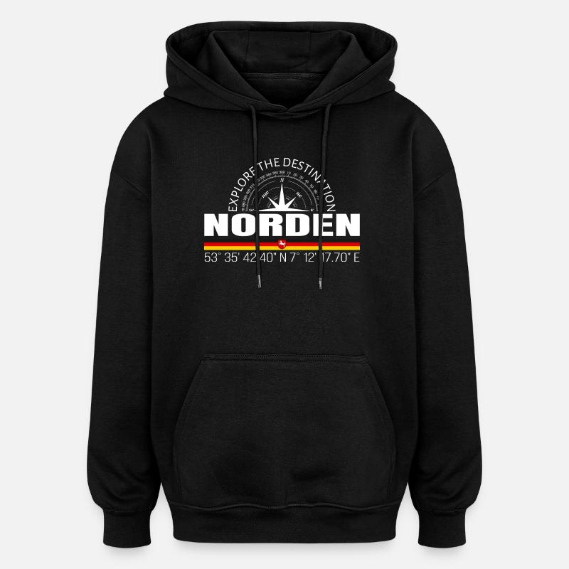 Nord - Sweat à capuche oversize unisexe - noir