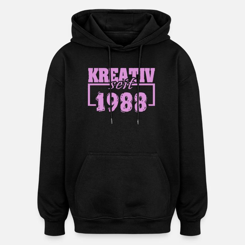 Création 1988 - Sweat à capuche oversize unisexe - noir