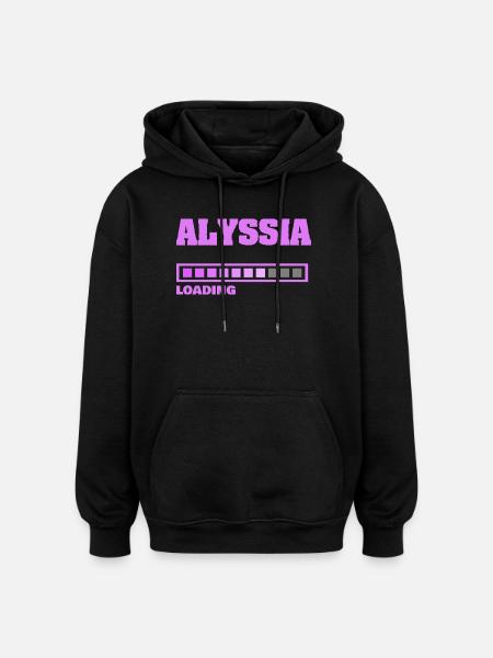 Naissance d’Alyssia - Sweat à capuche oversize unisexe - noir