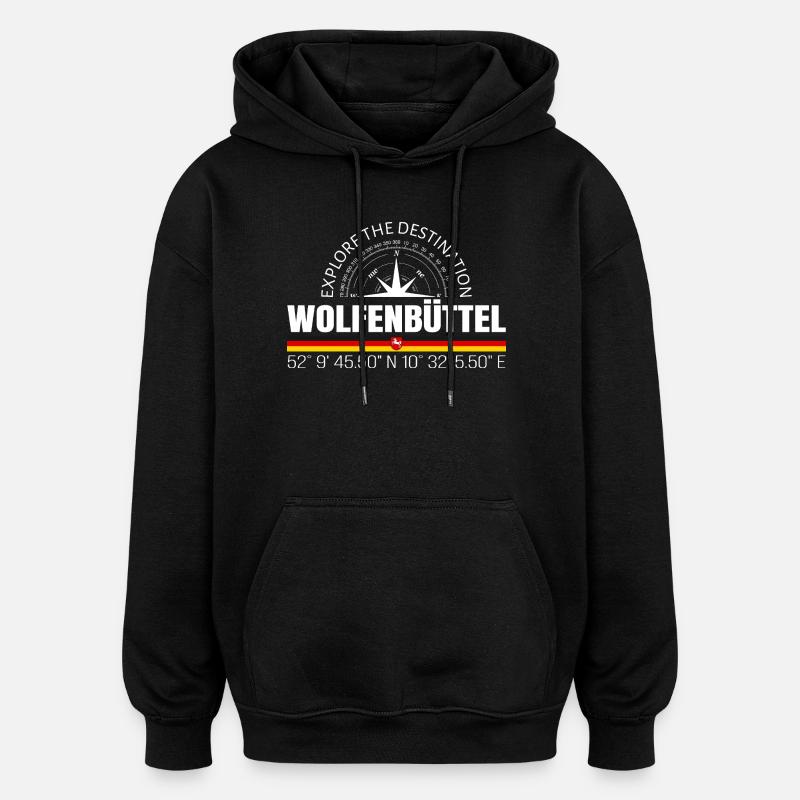 Wolfenbüttel - Oversized Unisex Hoodie - Schwarz