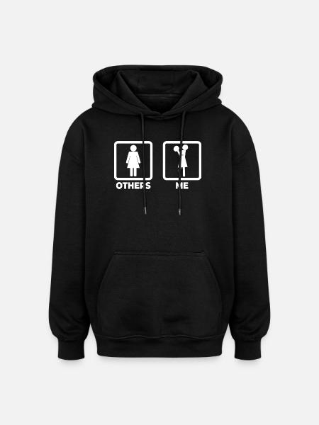 Cheerleader stick figure - Oversized Unisex Hoodie - black
