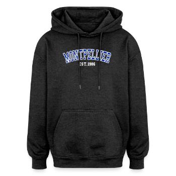 Montpellier fondé en 1986 - Sweat à capuche oversize unisexe - charbon - Devant - Noah (186cm)