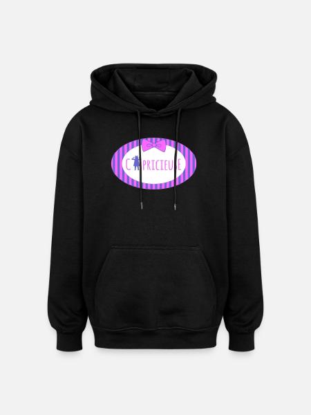 Temperamental Design Purple - Oversized Unisex Hoodie - black