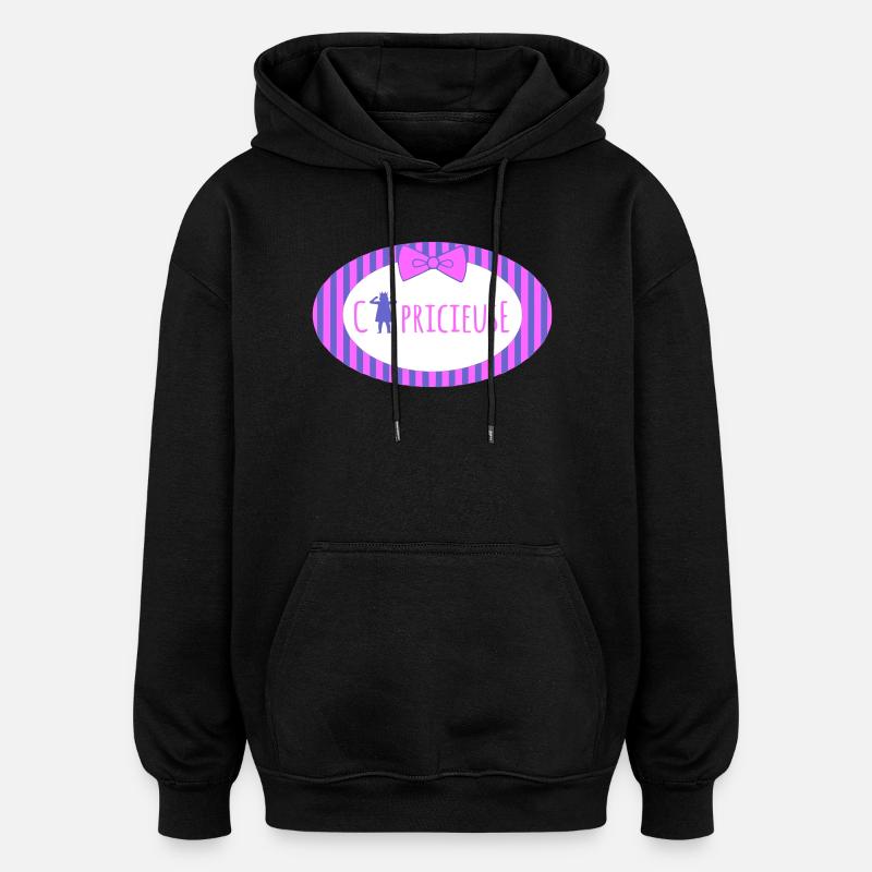 Design capricieuse Violet - Sweat à capuche oversize unisexe - noir