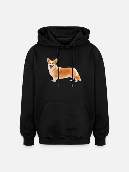Corgi Pembroke - Oversized Unisex Hoodie - black