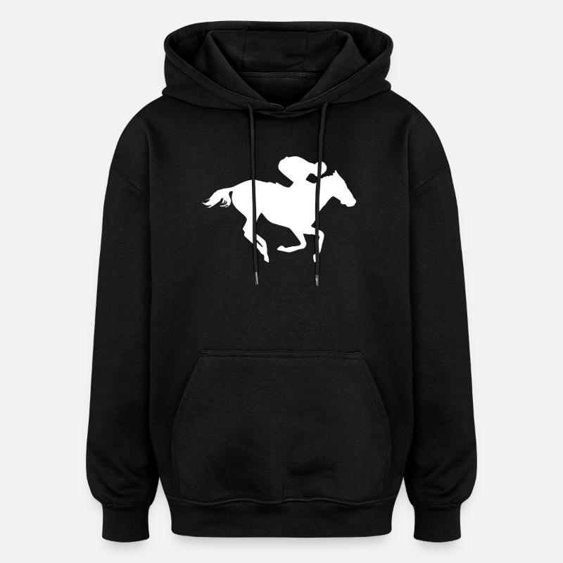 Reiten - Oversized Unisex Hoodie - Schwarz