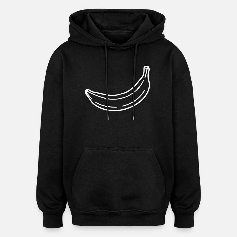 Banane minimal Geschenk minimalistisch - Oversized Unisex Hoodie - Schwarz