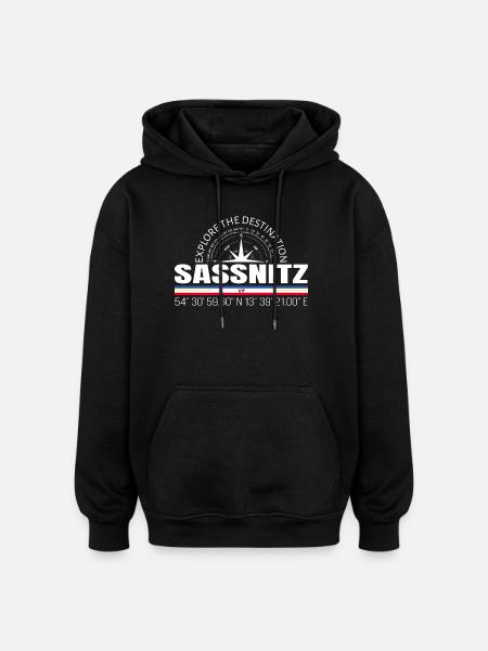 Sassnitz - Oversized Unisex Hoodie - Schwarz