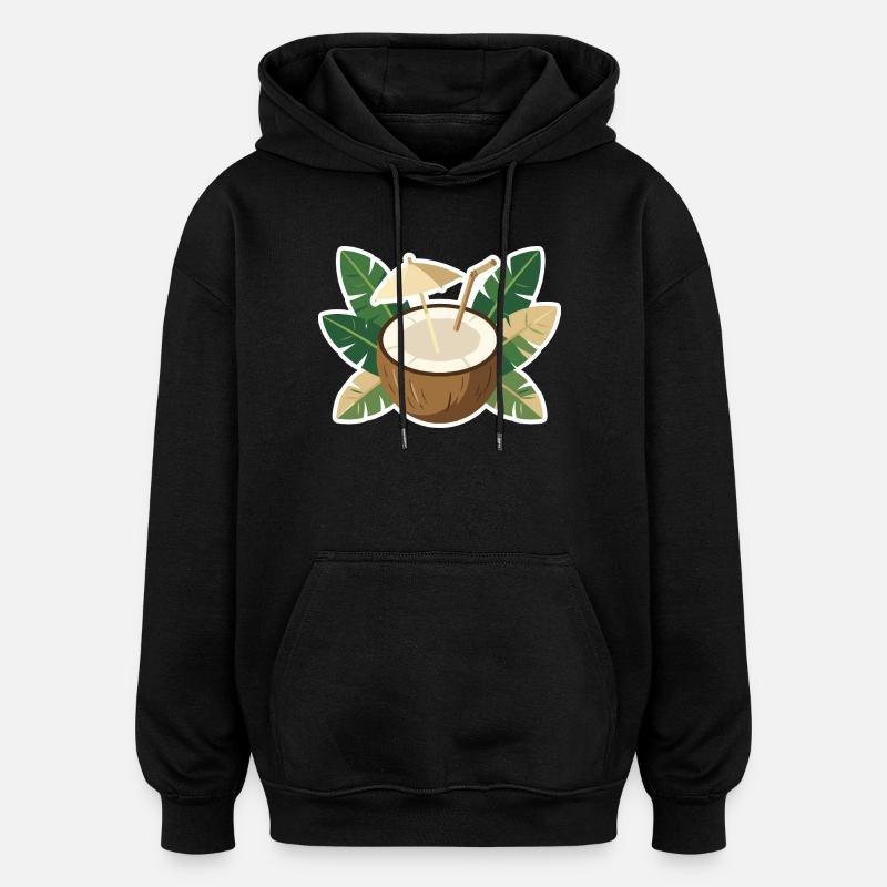 Refroidisseur de l’île Coconut - Sweat à capuche oversize unisexe - noir