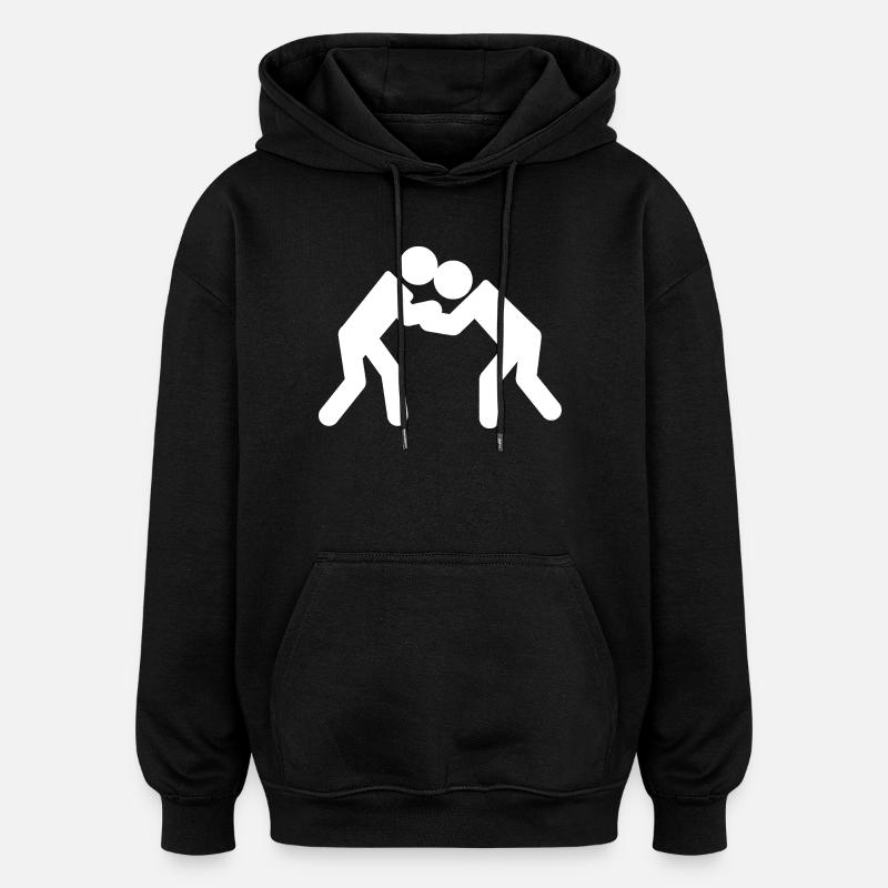 Ringen - Oversized Unisex Hoodie - Schwarz