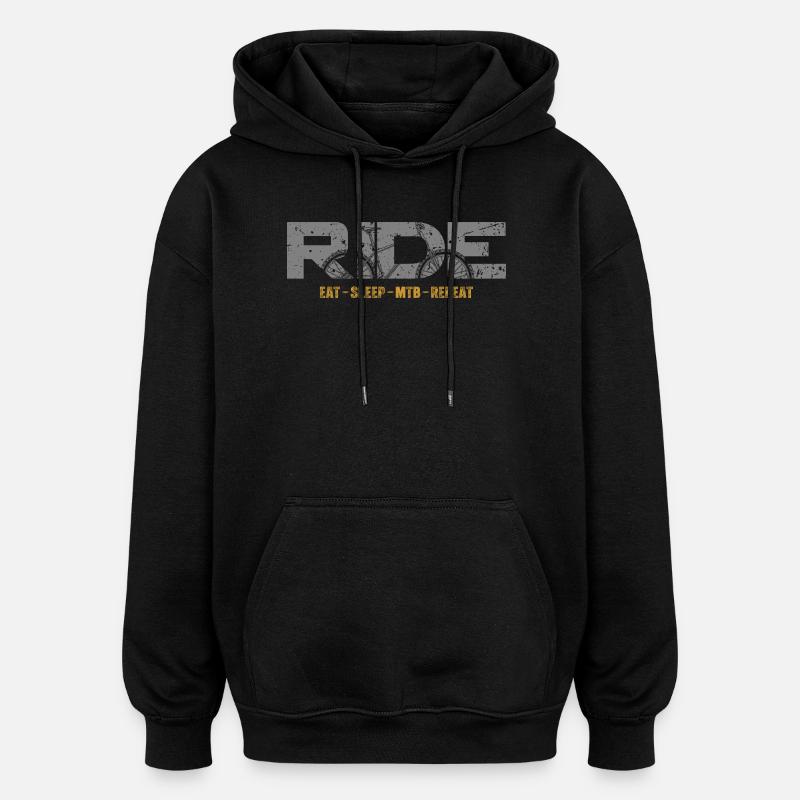 Randonnée VTT - Sweat à capuche oversize unisexe - noir