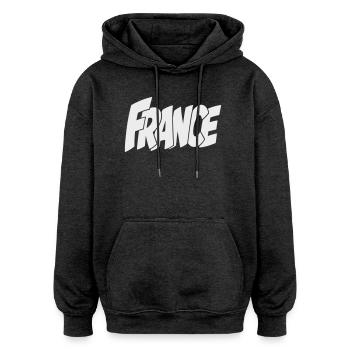 Frankreich, France Bold Comic Typography - Oversized Unisex Hoodie - Anthrazit - Vorne - Noah (186cm)