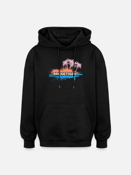 Palm trees Bridgetown - Oversized Unisex Hoodie - black