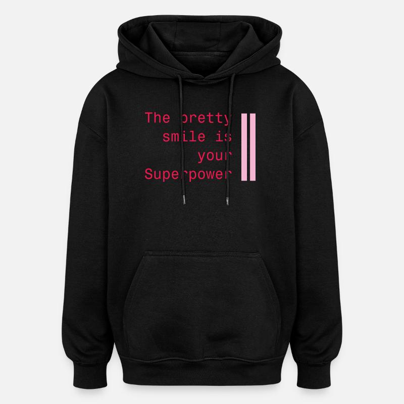 Sourire en tant que superpuissance - Sweat à capuche oversize unisexe - noir