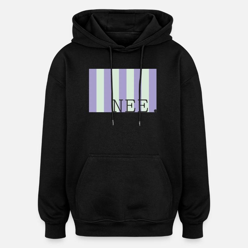 Nee Pastel Stripe Font - Oversized Unisex Hoodie - black