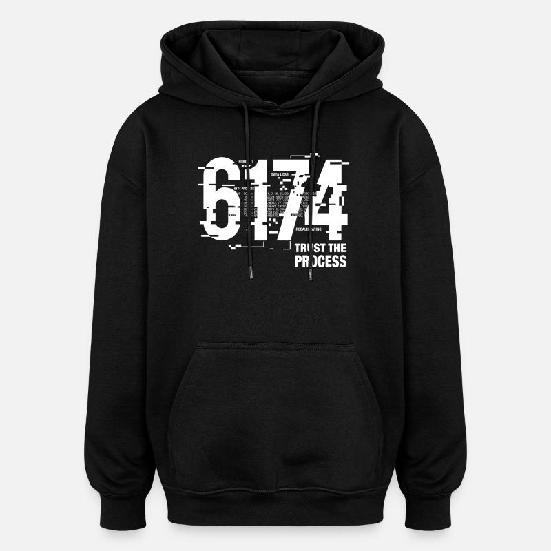 6174 Kaprekar Constant Glitch Math - Oversized Unisex Hoodie - black